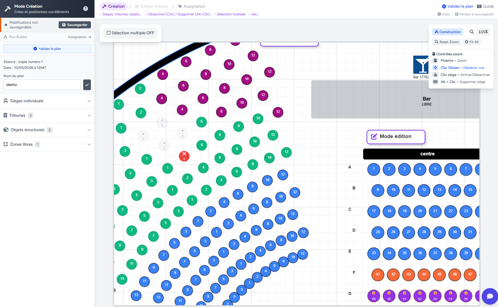 Ajustement avec précision du plan 