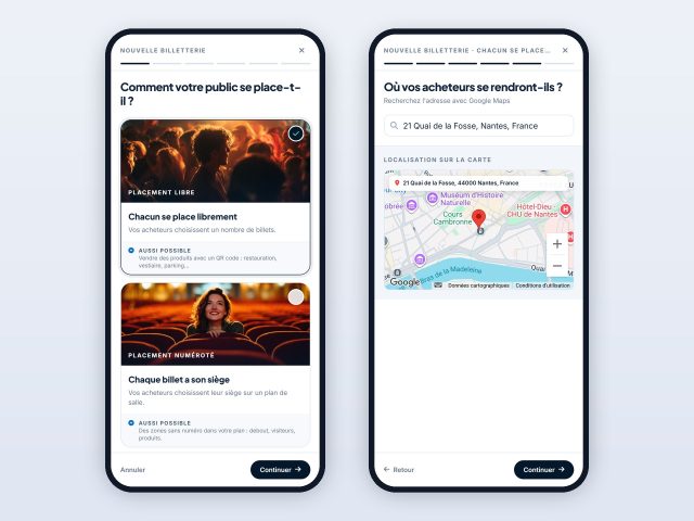Sur téléphone : créer une billetterie en quelques écrans