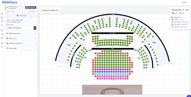 Création de plan de salle pour les billetteries numérotés