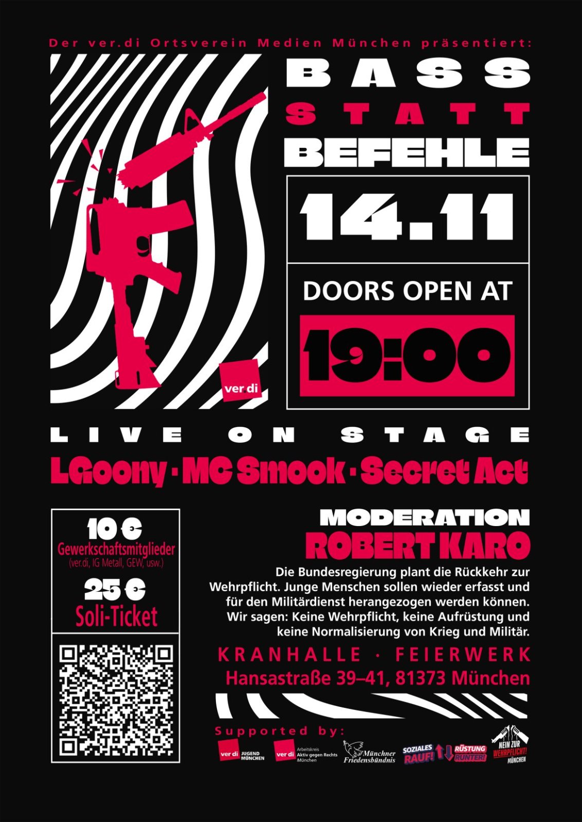 Bass statt Befehle — 14 novembre 2026 — München
