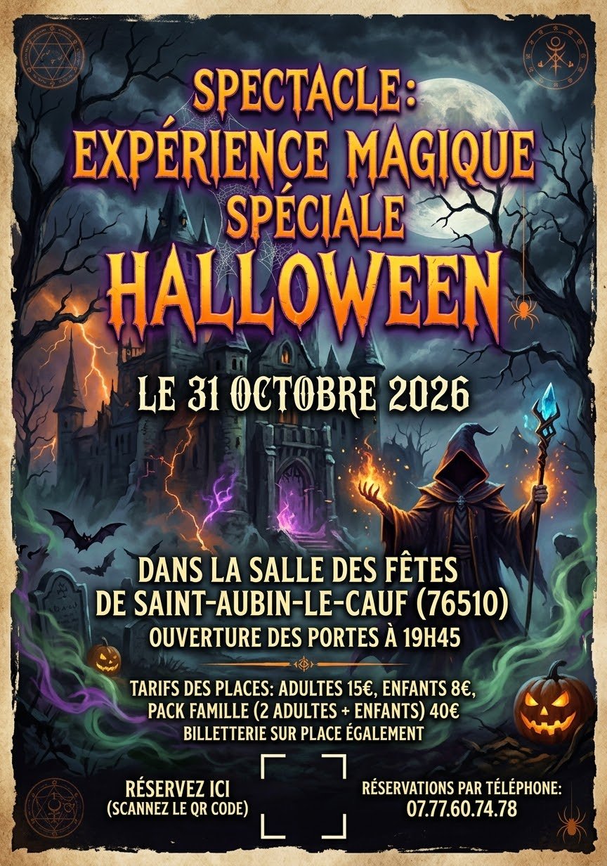 Spectacle - Expérience Magique — 31 Oktober 2026 — Saint-Aubin-le-Cauf