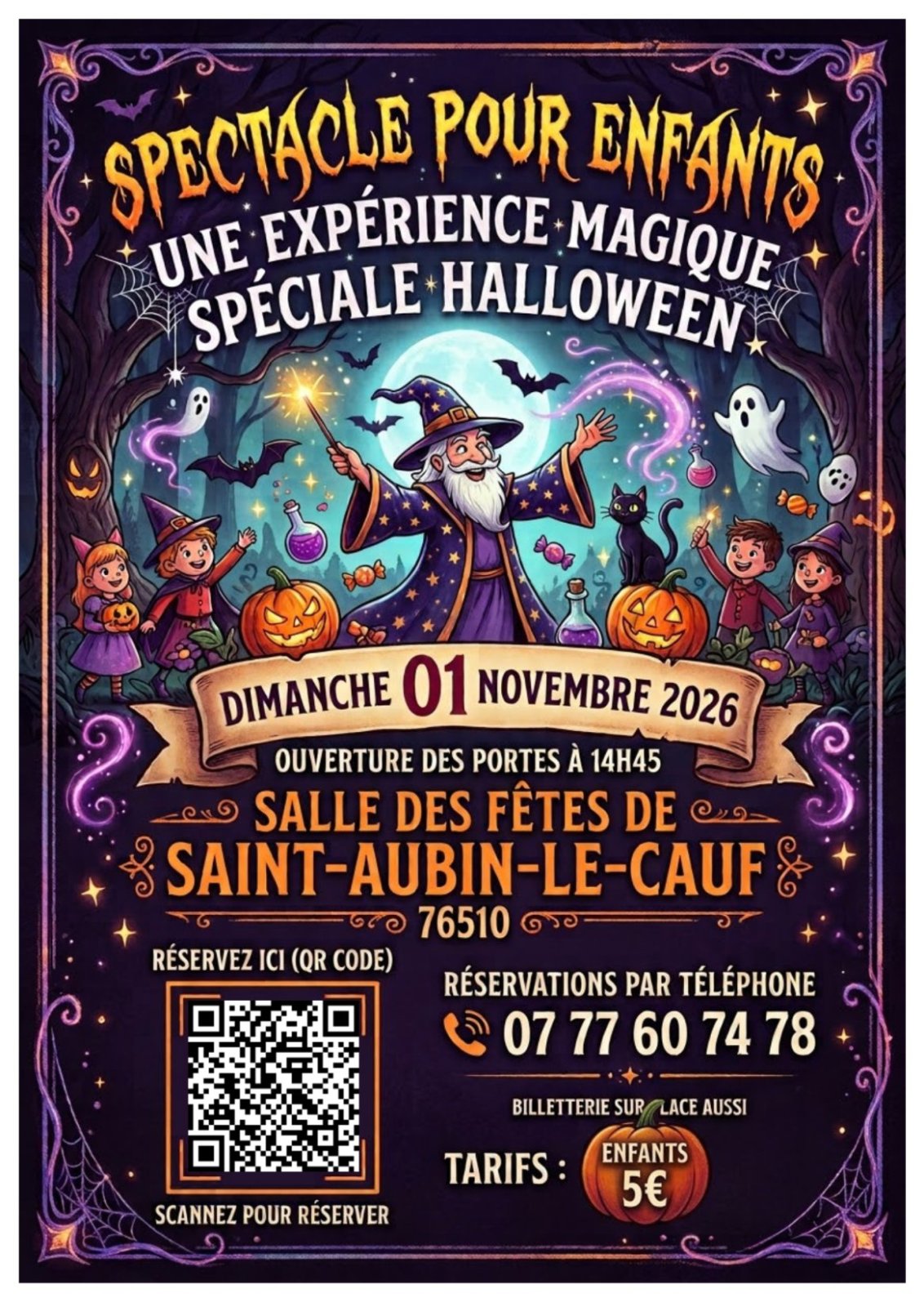 Spectacle enfant - expérience magique — 01 November 2026 — Saint-Aubin-le-Cauf