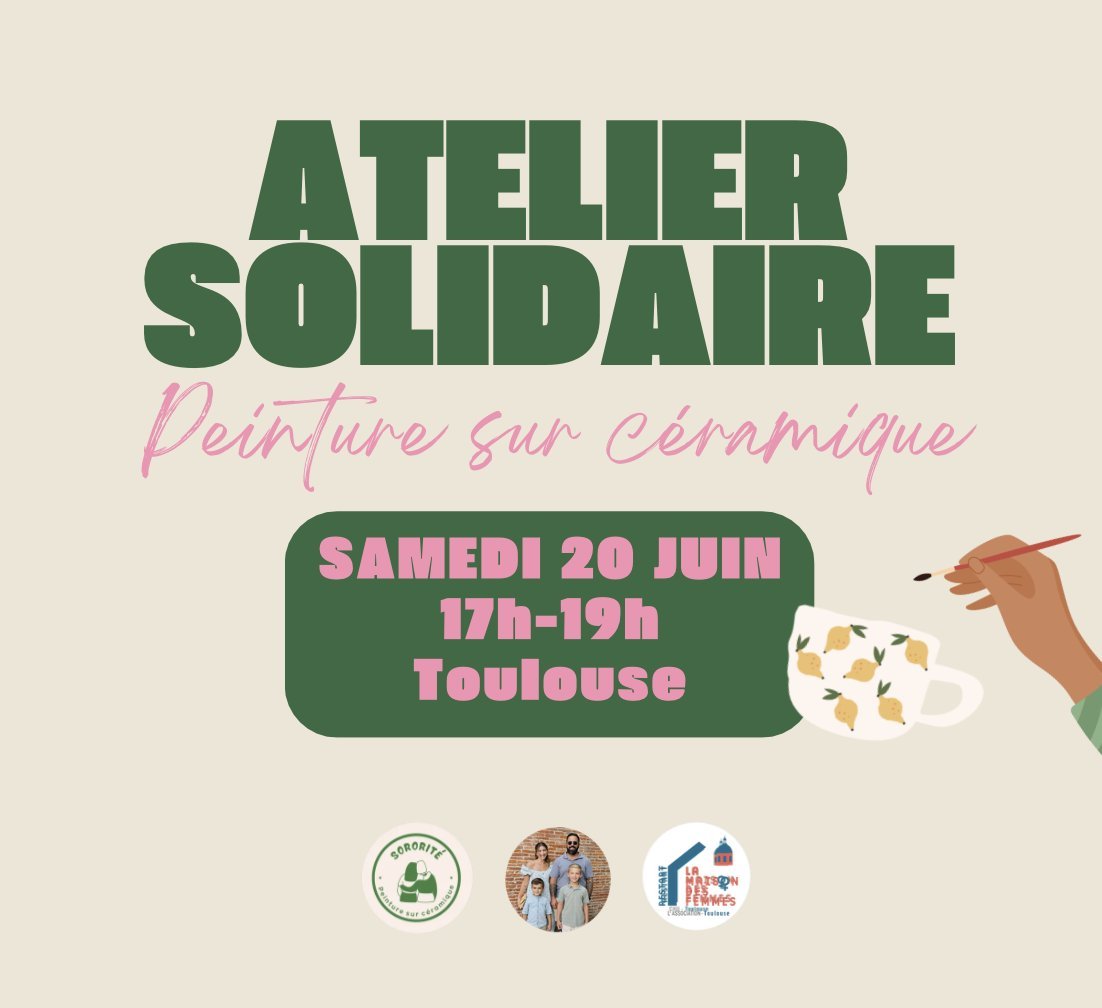 ATELIER SOLIDAIRE - Peinture sur Céramique — 20 junio 2026